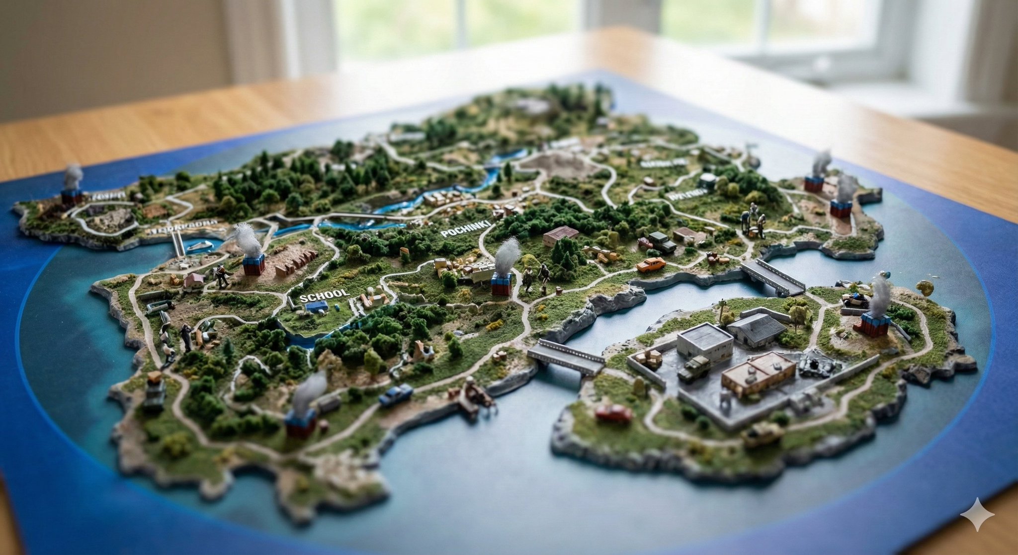 VIDEO GAMES → Game map as a diorama  Gemini Nano Banana Pro Prompt: